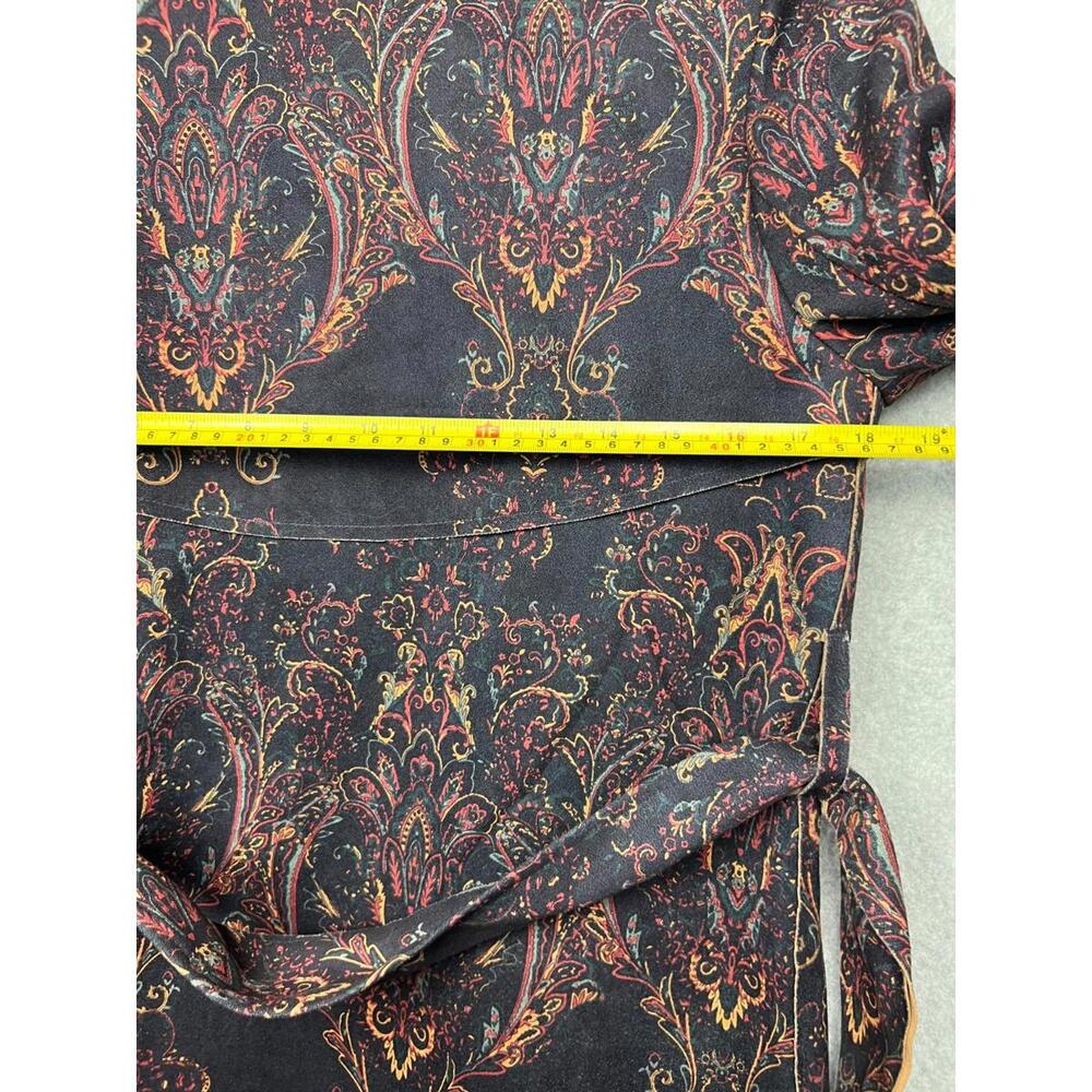 Anthropologie Solitaire Womens Midi Trench Jacket Size S Paisley Boho Faux Suede - Picture 3 of 11